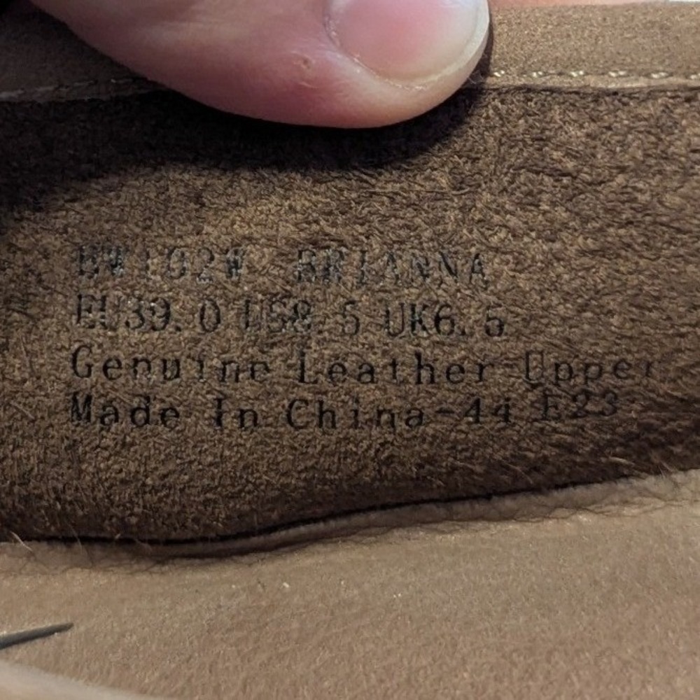 Aetrex Women's 8.5 Brianna Ballet Flats Taupe Brown Leather Orthotic Slip-On - Picture 8 of 8